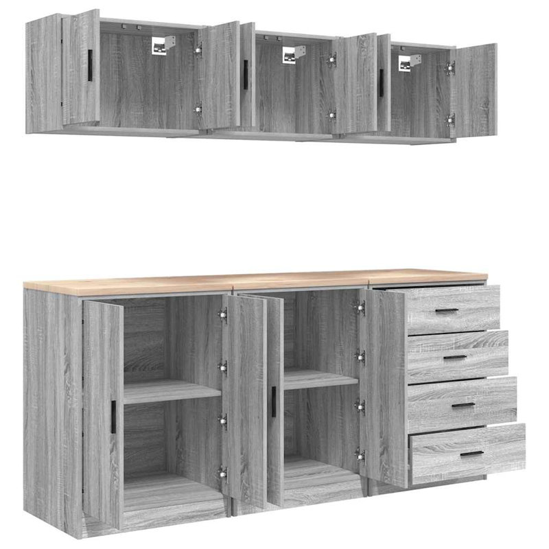 3 Piece Garage Cabinet Part Or Accessory, Grey Sonoma