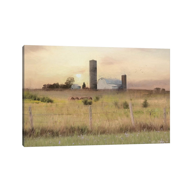 Sunset At The Dexter Farm by Lori Deiter - Print on Canvas, Wrapped Canvas, 30.48cm H x 45.72cm W x 1.91cm D