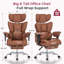 Fauteuil de bureau ergonomique Arless pour cadres de grande taille avec accoudoirs, appui-tête et repose-pieds rembourrés et réglables-434703714