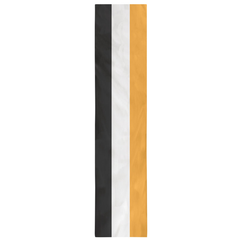 Miami Basketball Table Runner, 90" L x 16" W, Black/White/Yellow, Poly Twill