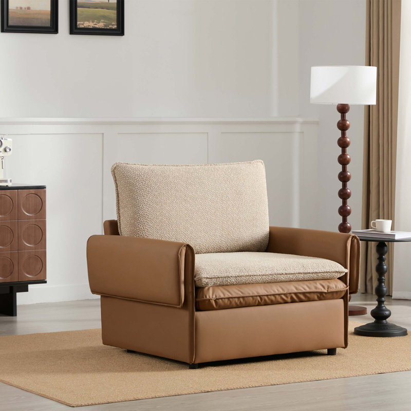 Fauteuil d'appoint simple de style moderne, Orange foncé