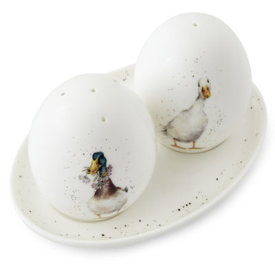 Classic Wrendale Designs  - Salt & Pepper Set with Tray (Ducks)