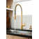 Align One Handle Spring Kitchen Faucet, Modern Single Hole Kitchen Sink Faucet Pulldown Sprayer