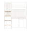 Lit mezzanine simple en métal pour la chambre à coucher - blanc, charge intégrée, lumières à DEL, dortoir blanc robuste-2106556435