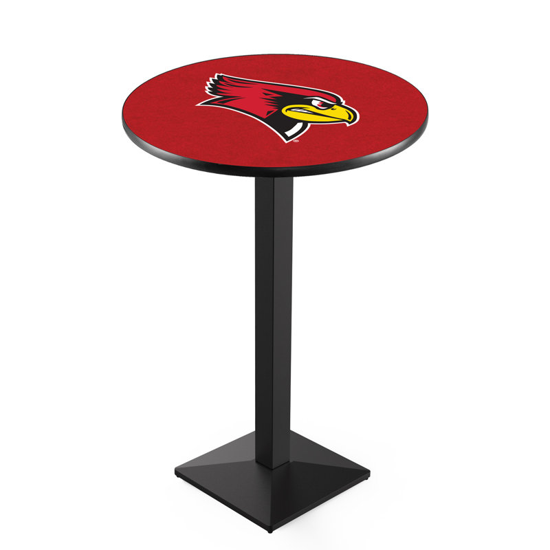 Round Metal Base Dining Table, Black Wrinkle, Illinois State University
