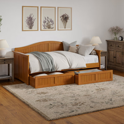 Nantucket Cottage Solid Wood Twin Daybed with Storage Drawers by Red Barrel Studio