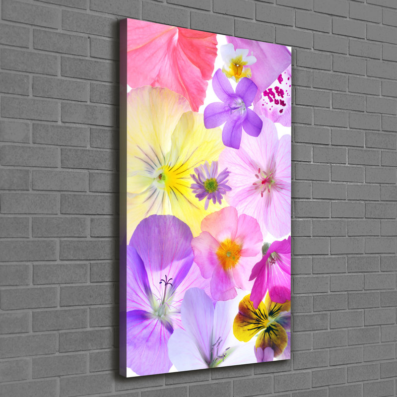Colourful Flowers - Wrapped Canvas Print