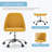 Mercier Upholstered Armless Task Chair, Home Adjustable Swivel Makeup Chair-737167252