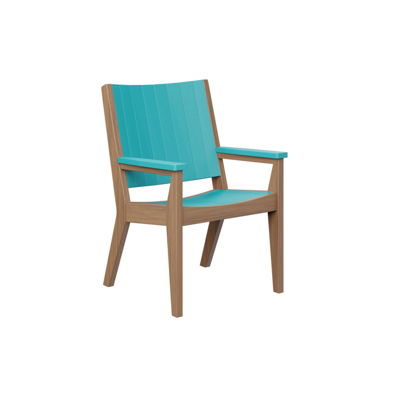 Mayhew Outdoor Dining Armchair, Blue/Antique Mahogany