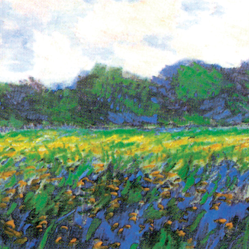 Field Of Yellow Irises At Giverny, 1887 Print by Claude Monet, 22.75" H x 41.25" W x 1.875" D