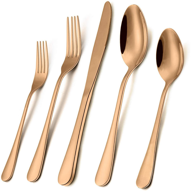 Ensemble de couverts 40 pièces pour 40 personnes, Or rose