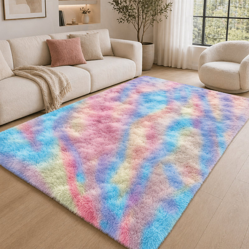 Solid Colour Machine Tufted Shag Area Rug, Runner 60cm Width X 220cm Length
