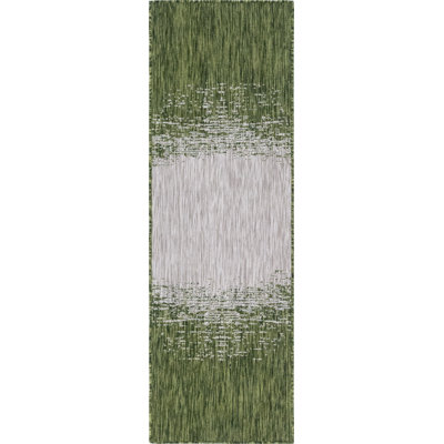 Tapis abstrait vert / gris Jennette
