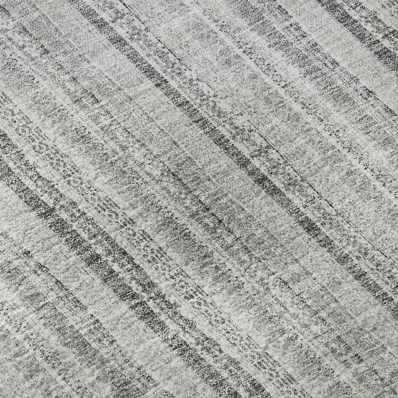 Premium Machine Washable Prisco Silver Rug, Round 8'
