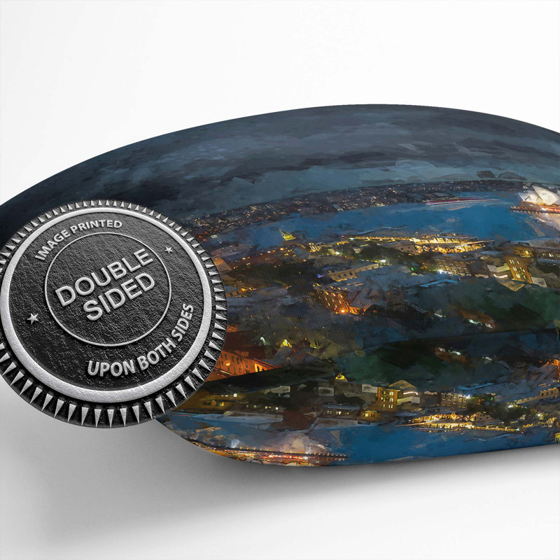 Sydney Skyline at Night Cushion with Filling, 55cm H x 55cm W x 20cm D