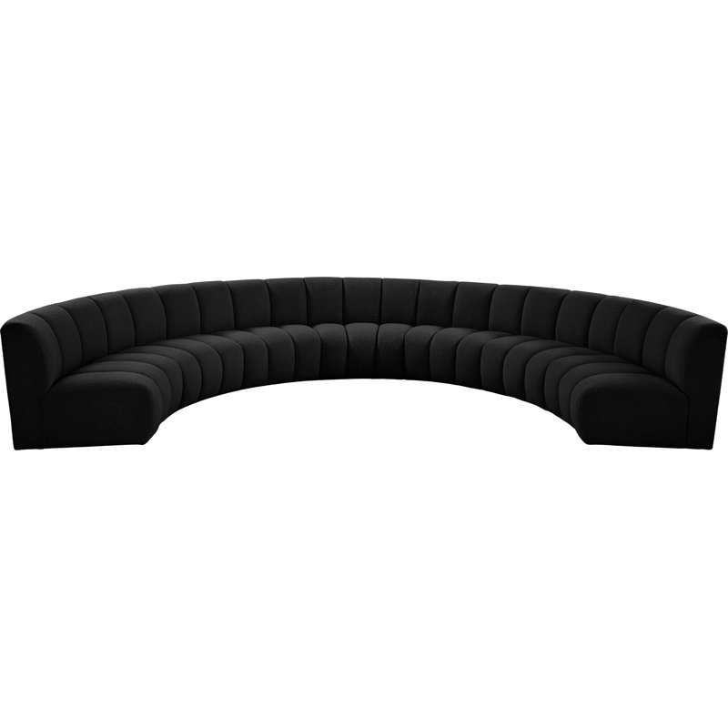 Canapé modulaire de coin Infinity de 183 po de largeur Infinity, Tissu bouclé noir
