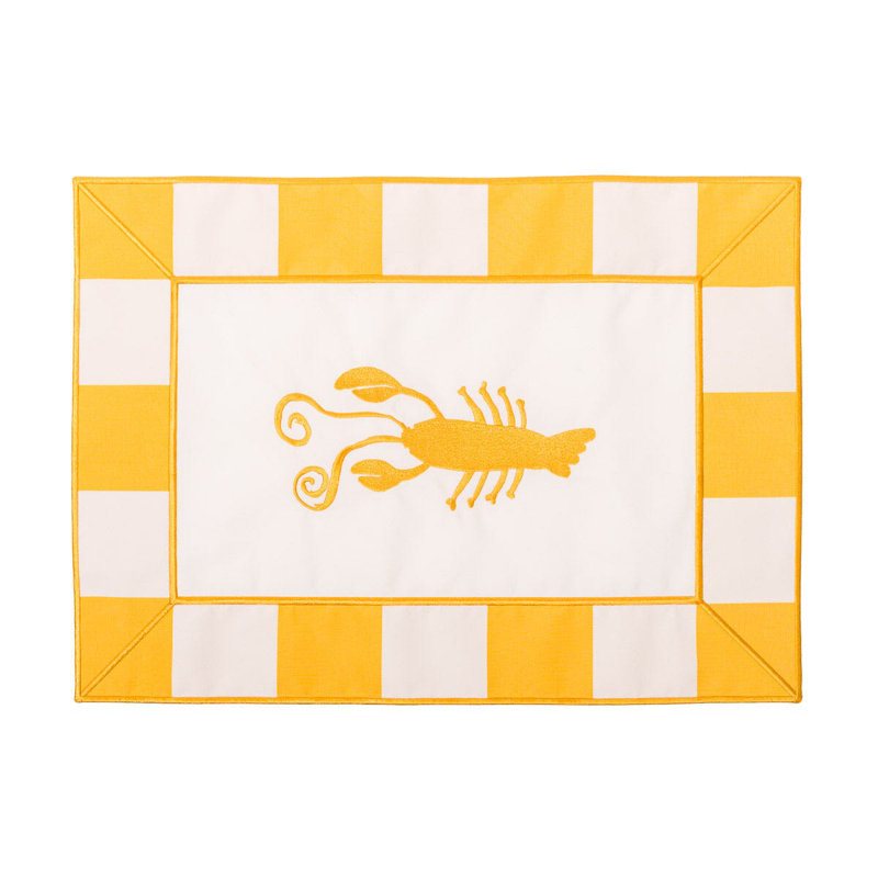 Placemat, Yellow/White