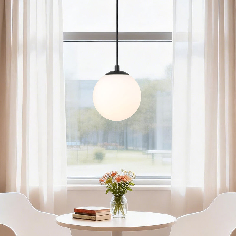 Luminaire suspendu 1 lumière Andren, Noir mat