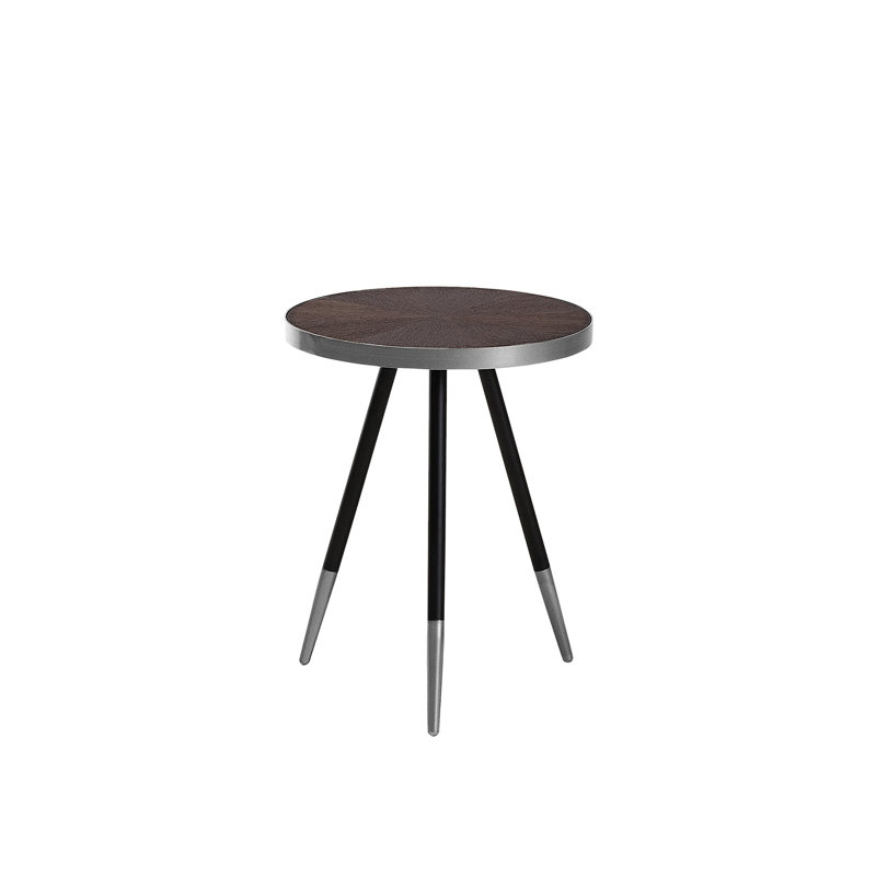Nicolas End Table, Brown, Silver