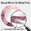Rose Tender Twirl Spiral - miroir spirales abstraites, miroir mural rond rose unique, impression sur métal-99621759