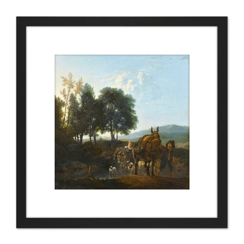 Landscape Mule Driver by Karel Du Jardin - Single Picture Frame Painting