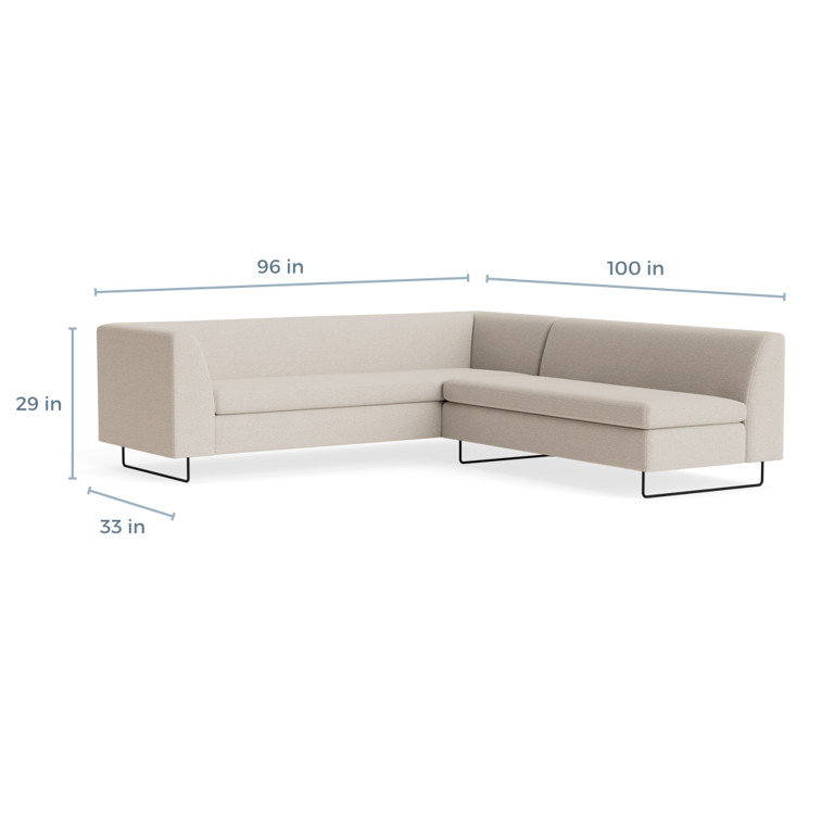 MTO - Bonnie & Clyde Sectional Sofa w/ Black Legs, Sanford Linen
