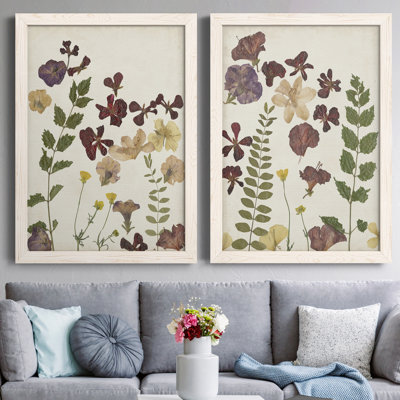 Pressed Flower Arrangement V - Ensemble de 2 reproductions d'art