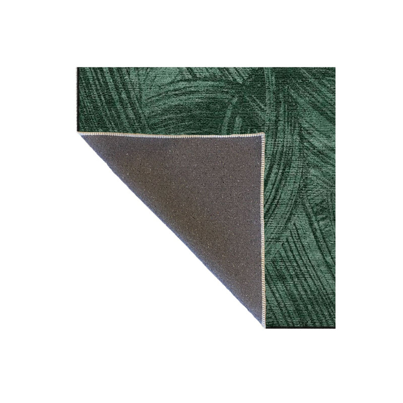 Tapis décoratif vert lavable à la machine, Sous-tapis rectangulaire de 3 pi 3 po x 4 pi 11 po