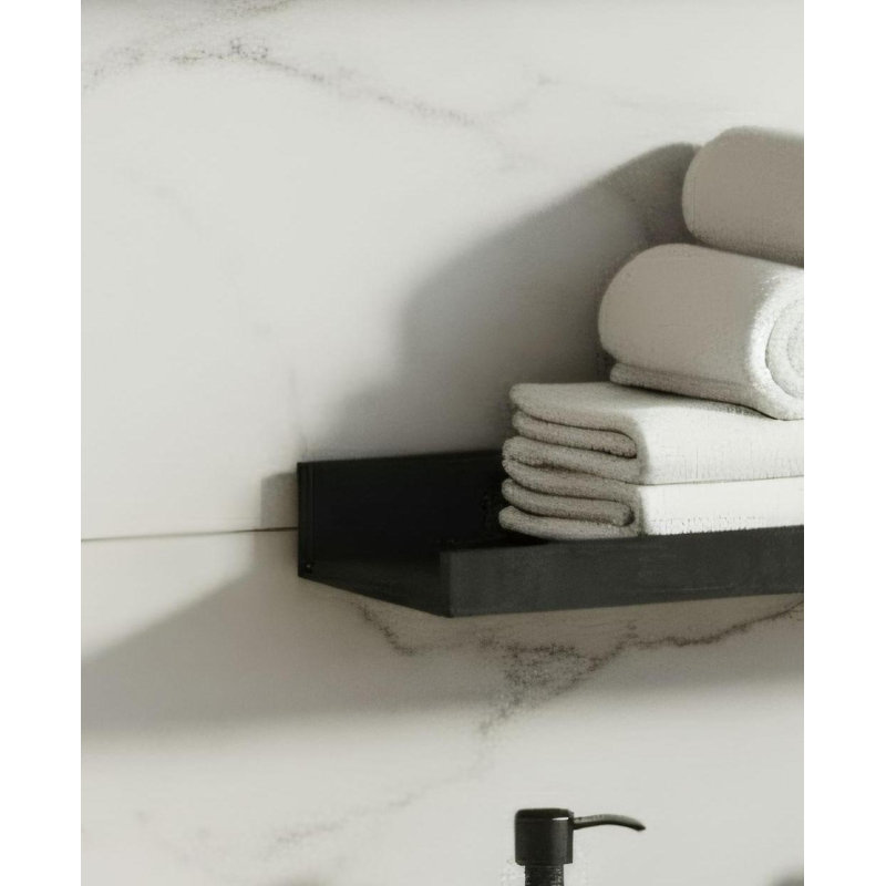 Long Black Wall-mounted Storage Rack, 6 Pieces, 23.6-inch Large Size, Suitable For Bedrooms, Living Rooms, Bathrooms, And Kitchens. Space-saving And Practical.