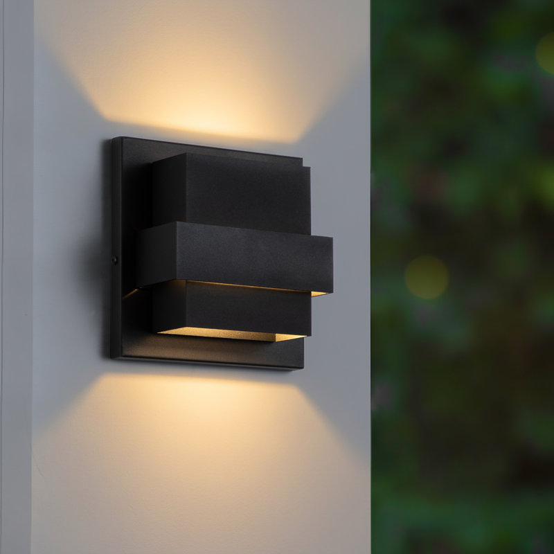 Applique murale d'extérieur à DEL, luminaire d'extérieur moderne à plusieurs niveaux, H 8 po x l 8 po x P 4,75 po