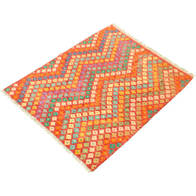 One-of-a-Kind 4'10" X 5'10" New Age Wool Area Rug in Red