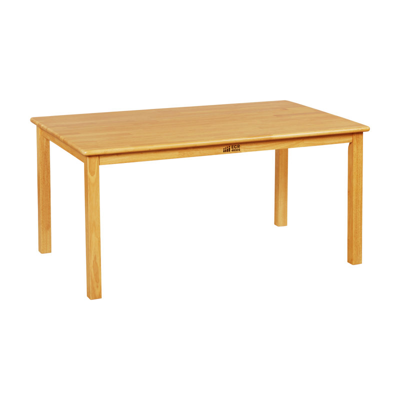 ECR4Kids 30in x 48in Rectangular Hardwood Table with 22in Legs, Childrens Furniture, Honey, 22.8" H x 48" W x 30" D