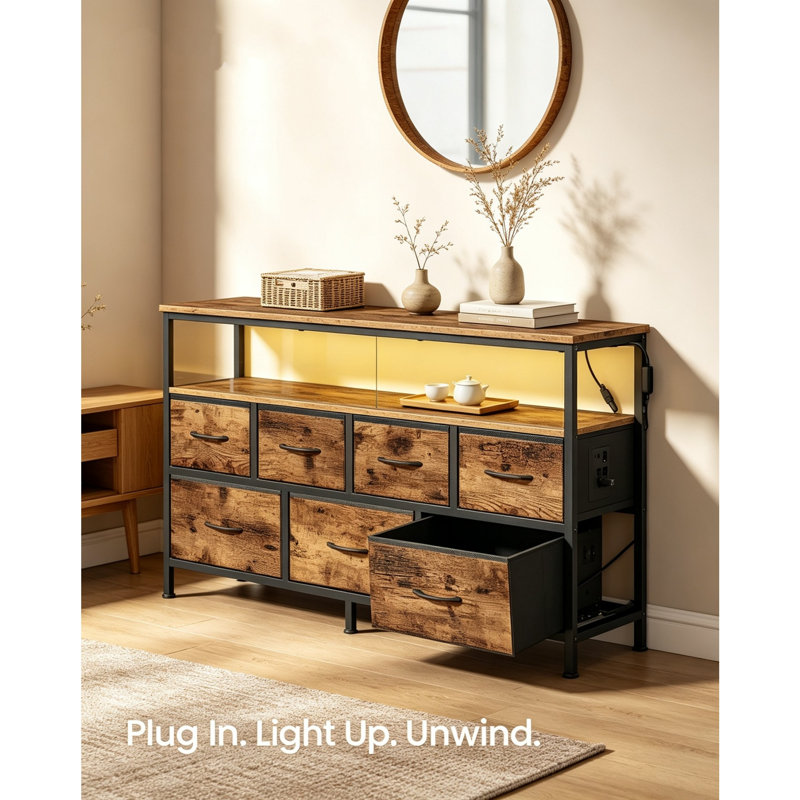 113.8 cm W Chest of 7 Drawers