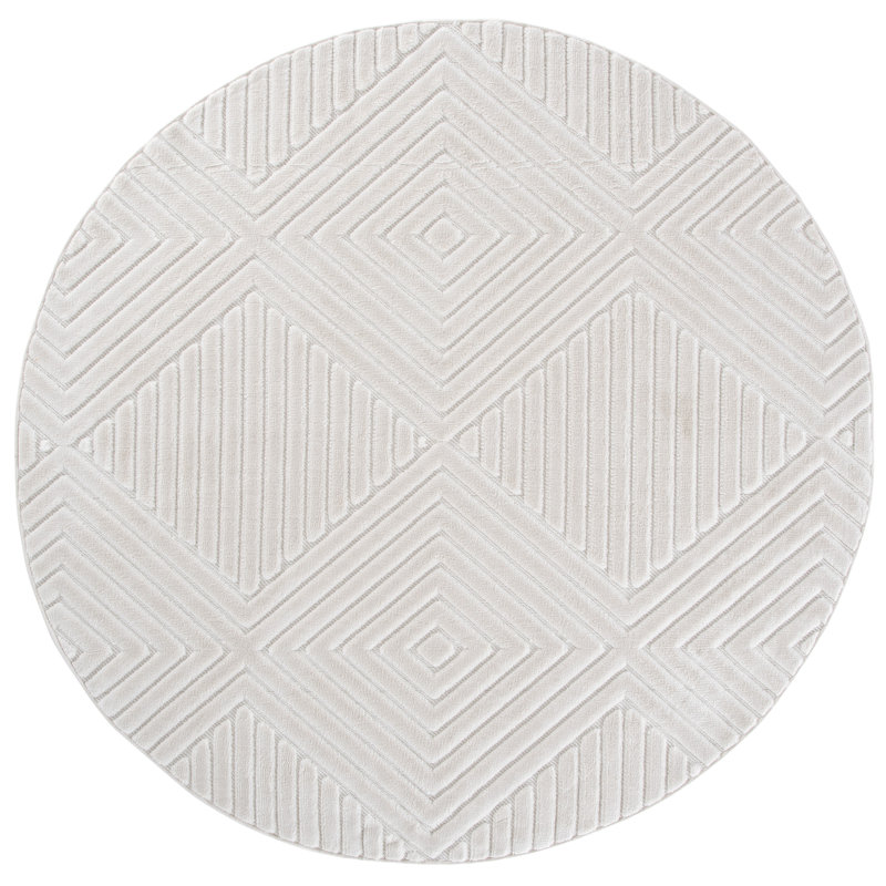 Selena 684 Performance Geometric Rug, 6'-7" X 6'-7" Round