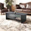 Table basse 47 "Minimalist Rectangle - Rangement pour porte coulissante en verre - Noir-129581446