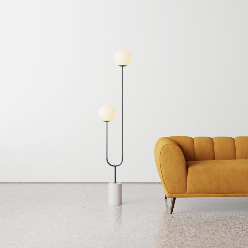 Clancy 68'' Black/White Novelty Floor Lamp