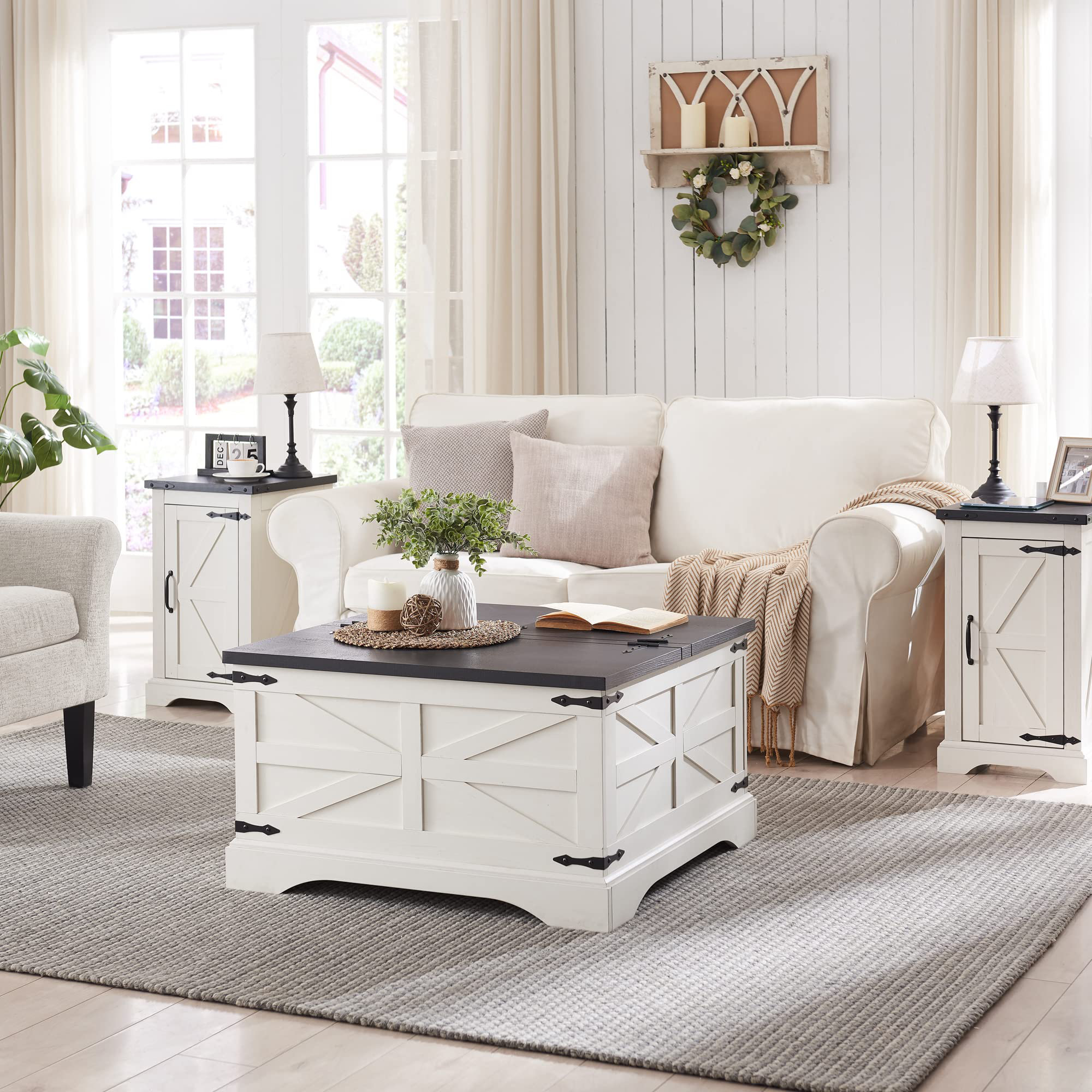 White square online farmhouse coffee table