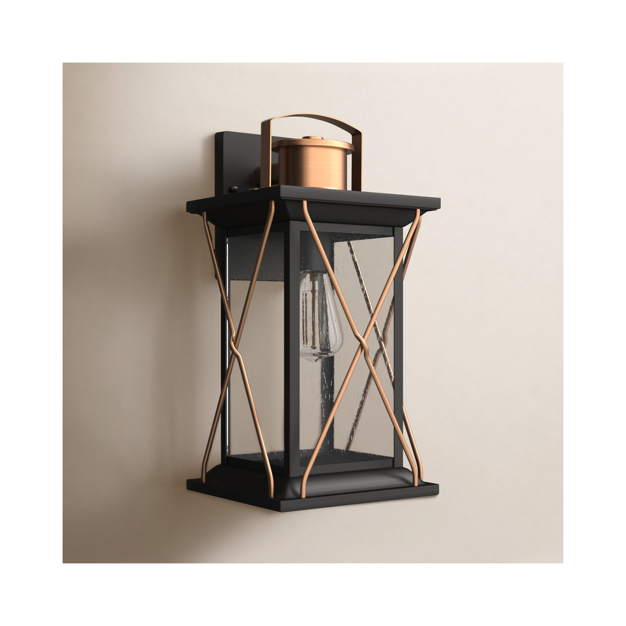 Inanna Single Light Outdoor Wall Light, Antique Bronze, 19" H x 9.12" W x 10" D