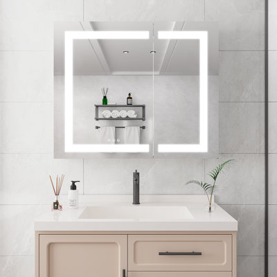 Armoire à pharmacie 36 po x 30 po avec miroir de coiffeuse à DEL