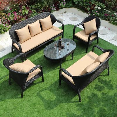 Suniyah 7 - Person Patio Conversation Set with Cushions