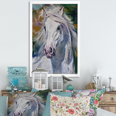 Magnifique cheval blanc - peinture