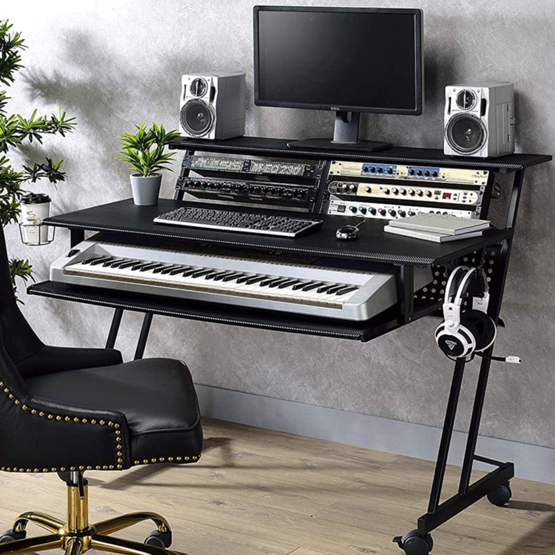 Ferruccia Steel Writing Desk, Black