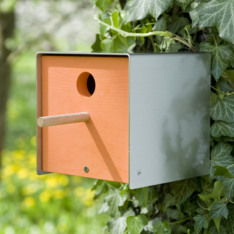 Nesting Box Mounted Birdhouse, Orange