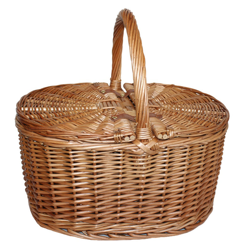 Lidded Oval Picnic Basket