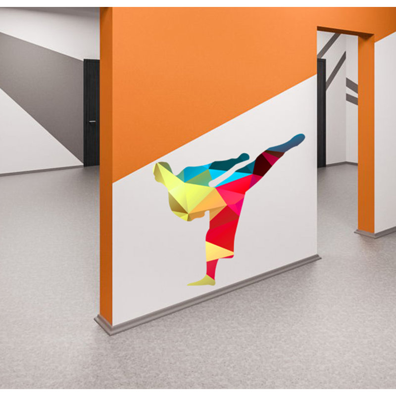 Adhésif décoratif de karaté polygonal, H 33 po x l 33 po