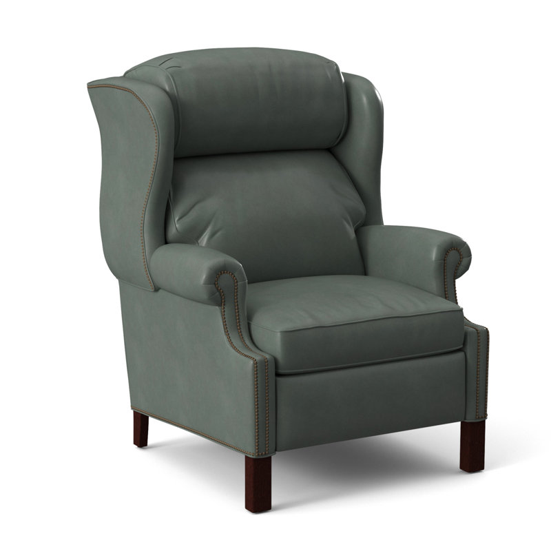 Chippendale Recliner, #9 Natural, Rio Mineral Genuine Leather, Mahogany