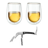 ZWILLING Sorrento Bar 3-Pc Mixed Set: Waiter's Knife & 2 Stemless Wine Glass 10Oz