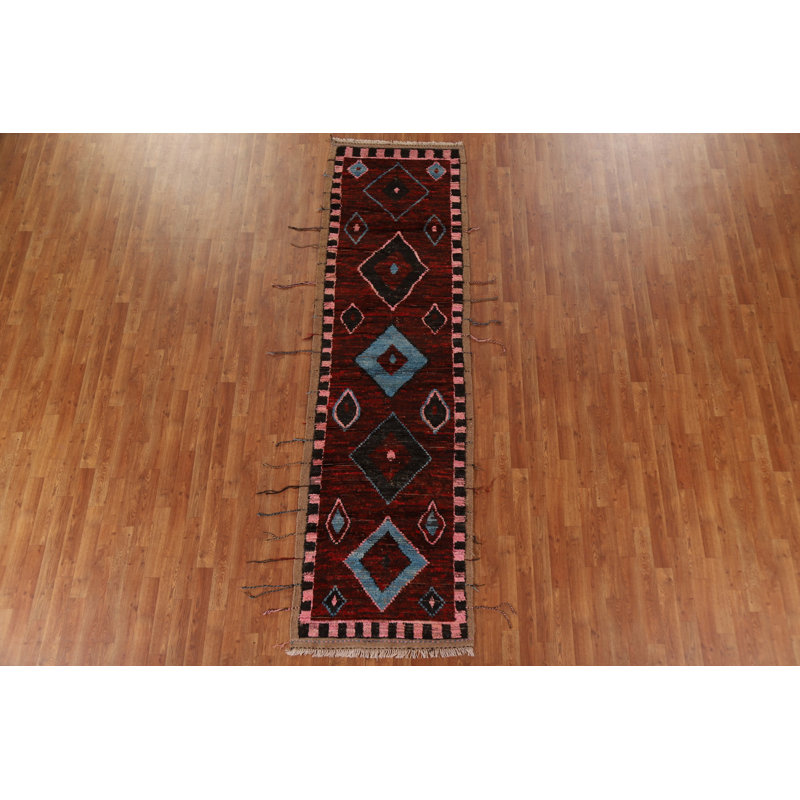 Tapis de couloir unique en laine 2 pi 10 po x 10 pi 0 po New Age