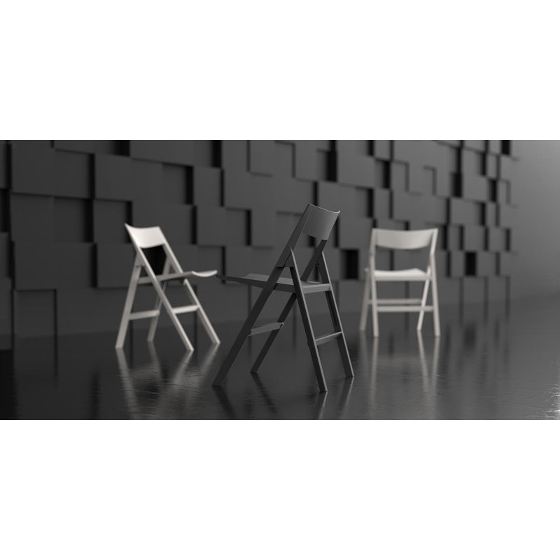 Quartz Plastic/Resin Folding Chair, Black