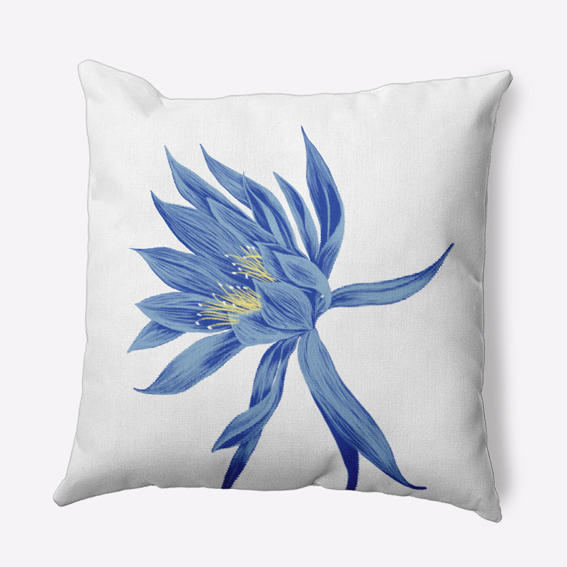 Cuban Flare Outdoor Square Pillow Cover & Insert, Royal Blue, 20" x 20"
